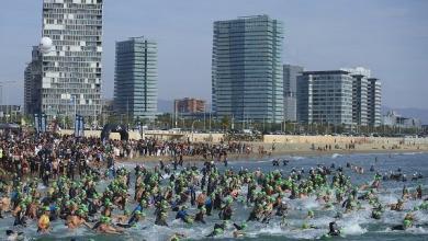 Salida natación Barcelona Triathlon