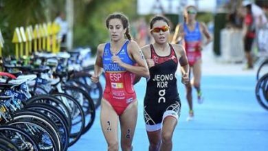 Cecilia Santamaría comptieendo en Cozumel