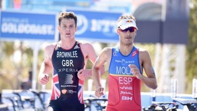 Mario Mola Y Jonathan Brownlee en carrera a pie