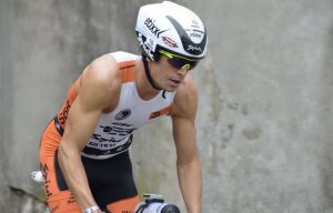 Miquel Blanchar on the bicycle in an ironman