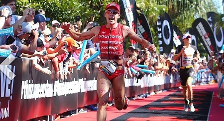 Tim Reed winning the sprint the Ironman 70.3 World Championship