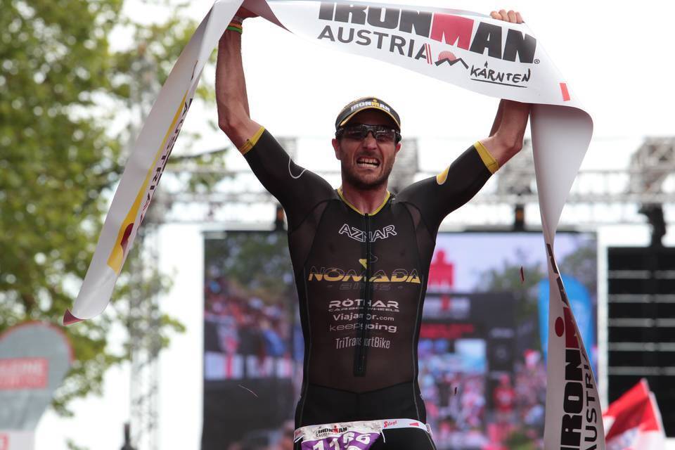 Podium de Carlos Aznar à l'Ironman Hawaï Kona 2016