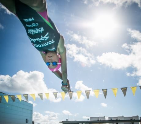 Saleta Castro training in the pool of Club la Santa