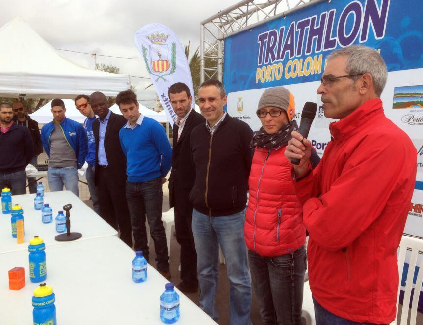 Jaume Vicens beim Atmen des Triathlon Portocolom