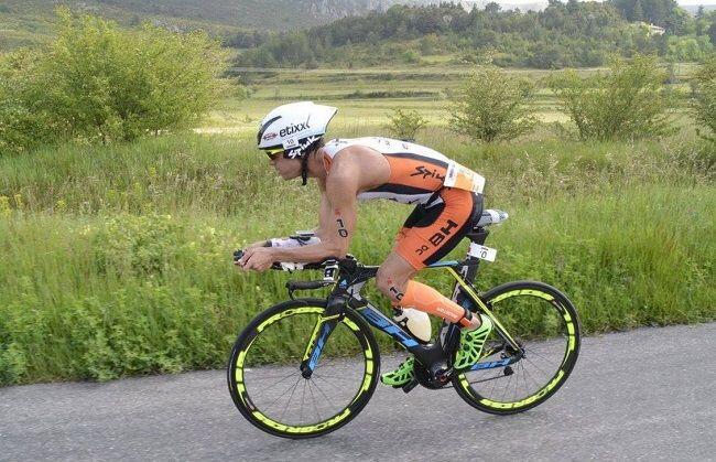Miquel Blanchart nel settore ciclistico di un Ironman