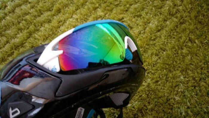 Bollé Aeromax cycling glasses in helmet