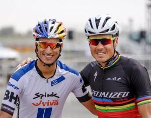 Javier Gómez Noya and Mario Mola for the Super League Triathlon