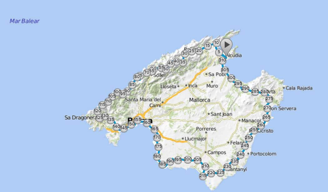 Recorrido ciclista Ultramallorca ciclismo