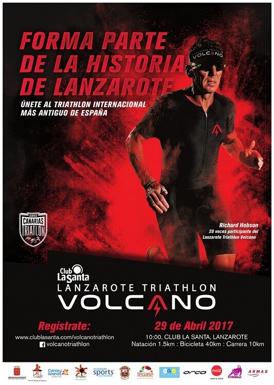 Affiche de triathlon du volcan