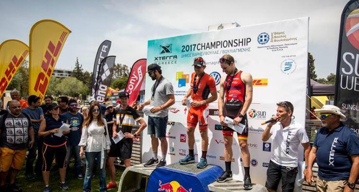 Männliches Podium Xterra Grecia Ruben Ruzafa, Roger Serrano