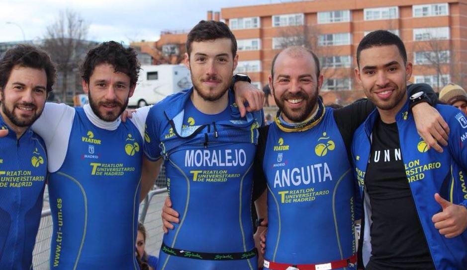 Santiago Moralejo with teammates from his club