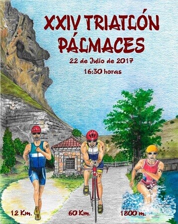 Poster di triathlon del Palmaces 2017