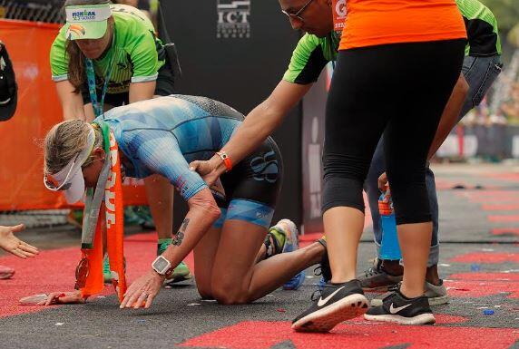 Triathlete affected by heat stroke in meta ironman puerto rico