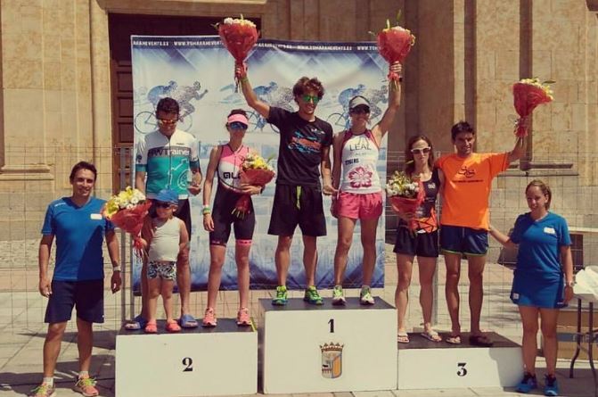 Podio dell'MD Salamanca Triathlon 2017