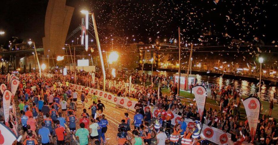 Partenza della Maratona Notturna Edp Bilbao
