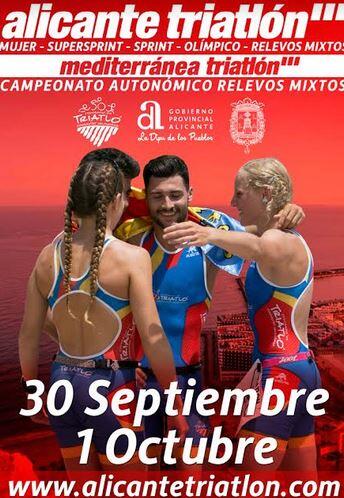 Affiche de triathlon d'Alicante