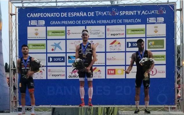 Podium Spanien Meisterschaft Triathlon Sprint Banyoles