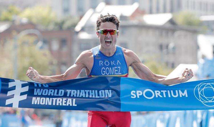Javier Gómez Noya ganando en Montreal