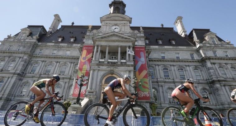 Cycliste par étapes dans les World Series à Montréal