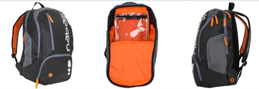 SAC À DOS DE BAIN 34L NOIR ORANGE NABAIJI