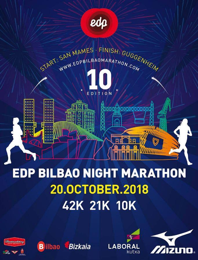 Locandina dell'EDP Bilbao Night Marathon 2018