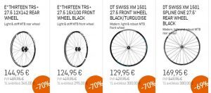 70% discount on MTB wheels and Canyon Road Today is your day!