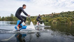 Now you can pedal the water with the Manta5 Hydrofoil Bike, the "Hydrocycle"