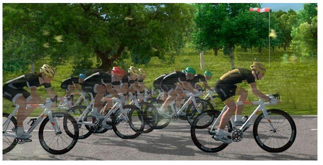 Simulateur Bkool, groupe cycliste