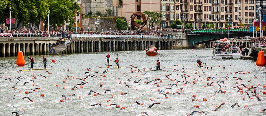 La ría de Bilbao en el Bilbao Triathlon