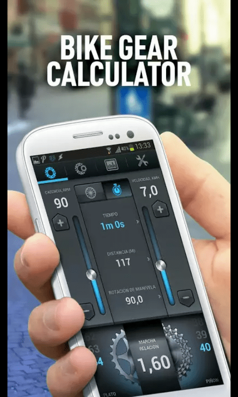 Captura de tela da App Gear Calculator