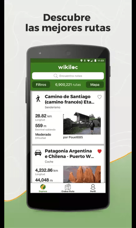 Captura de la App Wikiloc
