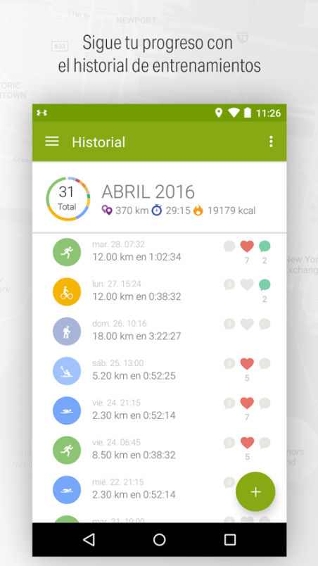 Capture of the Endomondo App