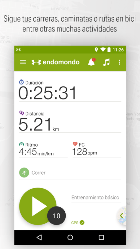 Capture of the Endomondo App