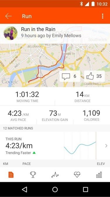 Capture d'application Strava