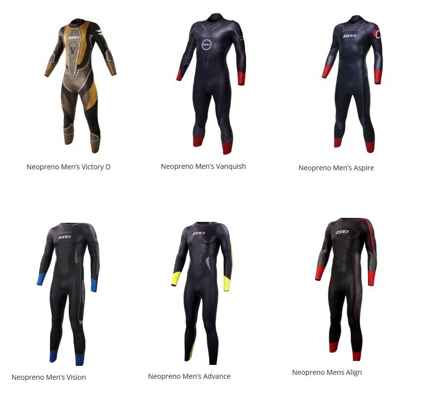 Zone3 triathlon wetsuit models range