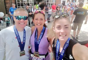 World runner-up Lucy Charles participates in an Ironman 70.3 with her parents