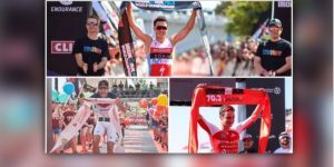 Javier Gómez Noya contro Jan Frodeno e Alistair Brownlee al Campionato Mondiale Ironman 70.3 in Sud Africa