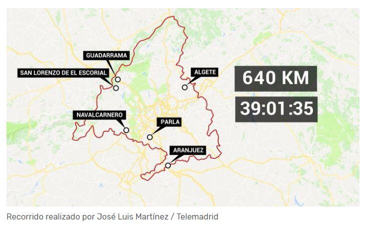 Un ciclista de Majadahonda da la vuelta en BTT a la Comunidad de Madrid (640 km) en 39 horas ,noticias_08_jose-luis-martinez-vuelta-madrid-recorrido