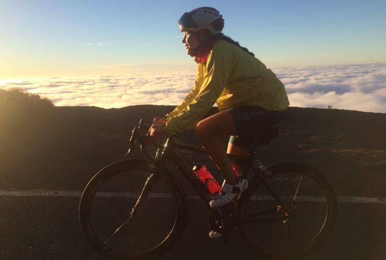 Cristina climbing to Mount Teide