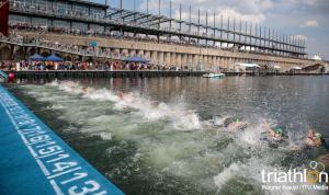 How long do the PROs take to swim in the Triathlon World Series?