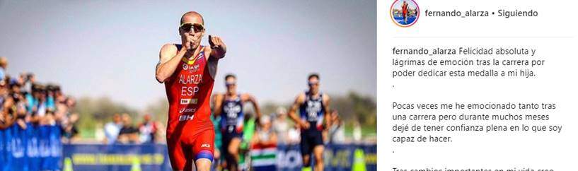 Fernando Alarza dedica la medalla a su hija nacida en Febrero - Noticias Triatlón