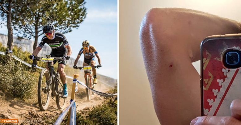 Der Radprofi Maxime Marotte wird während des Trainings aus einem Auto geschossen