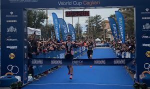 Alistair Brownlee winning the Cagliari Triathlon World Cup