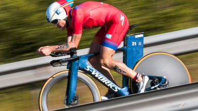 Javier Gómez Noya en el ciclismo del Campeonato del Mundo LD