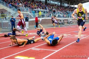 Tyler Flanagan on the floor after doing the superman