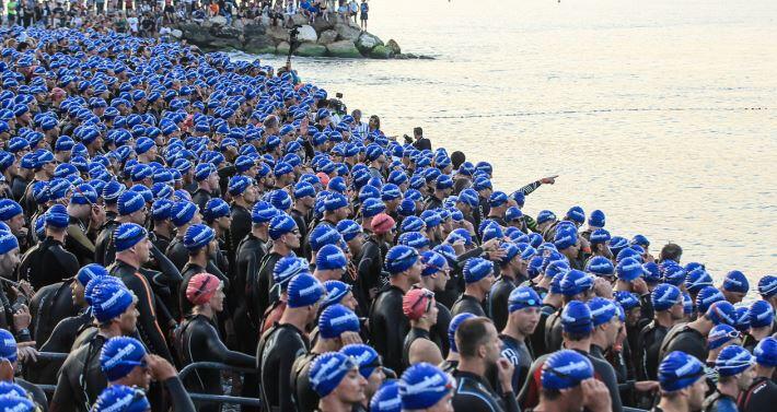 Swimming exit in a triathlon