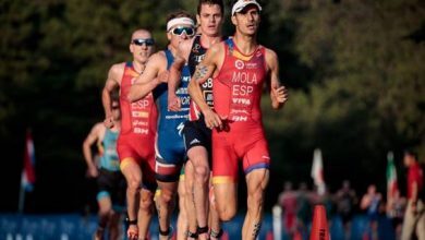 Mola e Alarza na corrida a pé da World Series de triatlo