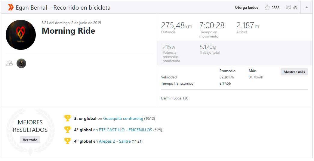 Morning ride Egan Bernal