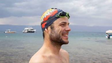 Nacho Dean al acanar el retopara nadar