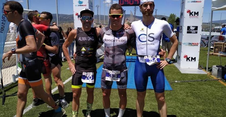 Victor Arroyo, Jose Almagro und Juan Benjumea, männliches Podium von #Ecotrimad 2019